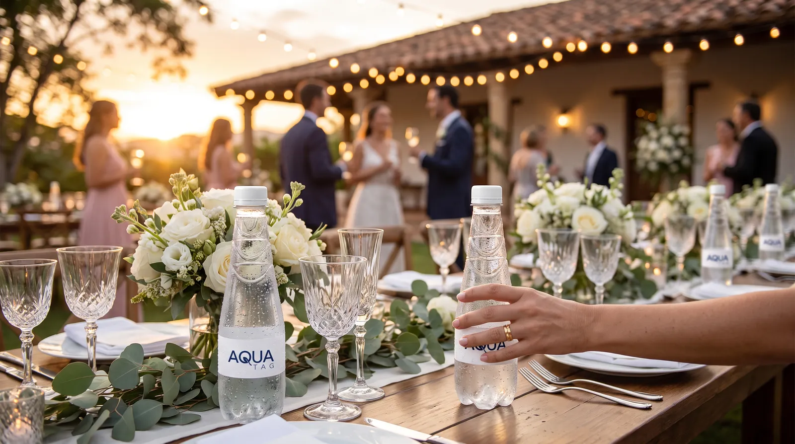 Agua personalizada AquaTag en bodas y celebraciones