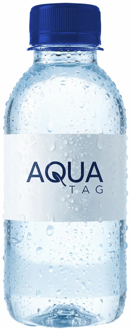 Botella Bala corta de 500 ml con agua fría y etiqueta