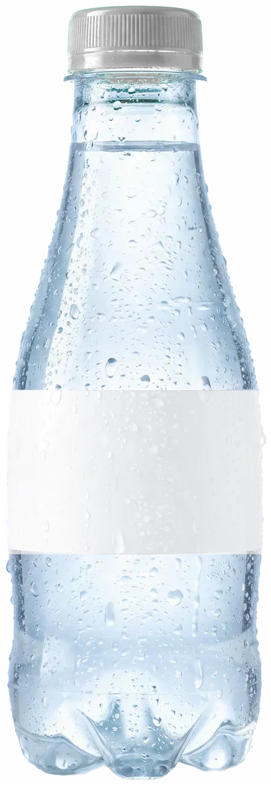 Botella Bolo con agua fría y etiqueta AquaTag