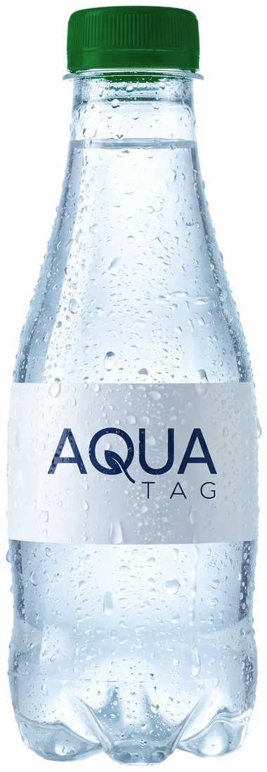 Botella Bolo de 320 ml con agua fría y etiqueta