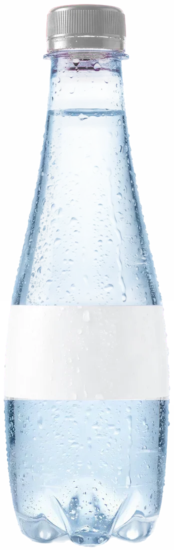 Botella Drop con agua fría y etiqueta AquaTag