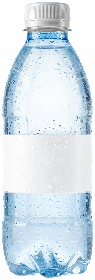 Botella Genérica con agua fría y etiqueta AquaTag