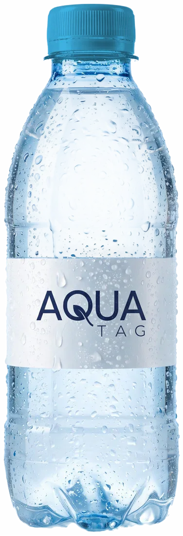 Botella Genérica de 335 ml con agua fría y etiqueta